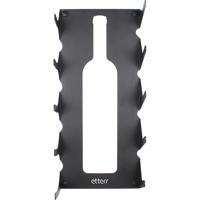 Steel wine rack for all types of wines, with wall mount and decorative trim. (Black)