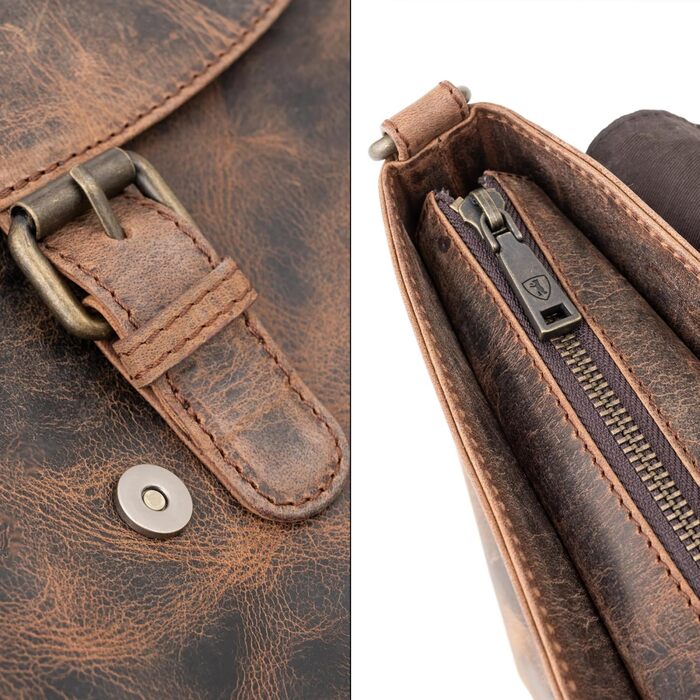 Сумка через плече Berliner Bags Catalina Vintage з натуральної шкіри (Earth) середнього розміру. Жіноча сумка-месенджер з магнітною застібкою