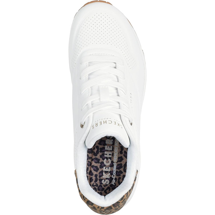 Жіночі кросівки Skechers UNO Jungle Nite, білі, розмір 38.5 EU, Durabuck, леопардовий принт, замша, сітка