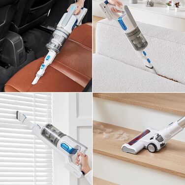Eureka BR5 Slim Cordless Vacuum Cleaner, Lightweight, 2-in-1 Stick Vacuum with Brushless Motor, 250W Strong Suction Power, Quiet Cordless Vacuum for Hard Floors and Carpets
