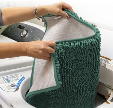 Гігроскопічний килимок для ванної та кухні Muddy Mat з мікрофібри та шенілю, протиковзкий вологий килим для дому та домашніх тварин, синій, M (76.2x48.2 см)