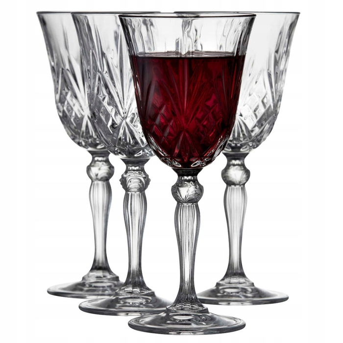 Келихи для червоного вина Lyngby Glas Melodia, багатоколірні, 270 мл, 4 шт.