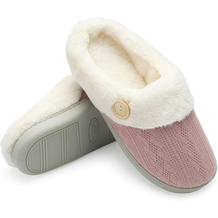 Жіночі халапи Чантомoo з меморі-піною, теплі, м'які, з штучним хутром, для дому, рожеві, 38/39 EU