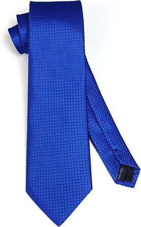 Краватка для чоловіків HISDERN з кишеньковим хустиною в горошок, класична краватка для весілля та ділових зустрічей, колір: Королівський синій