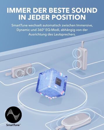 Soundcore Motion 300 - Бездроковий портативний Bluetooth-динамік з BassUp, SmartTune, 30W, 13h, IPX7, для дому, саду, кемпінгу та подорожей, Чорний