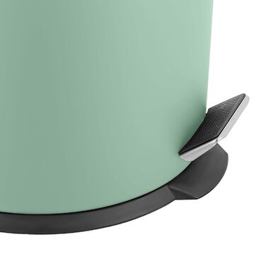 Сміттєве відро Ribelli 30 л з нержавіючої сталі, з педальним механізмом, з внутрішнім відром, м'яке закриття, сортування сміття, кругле (м'ятний)