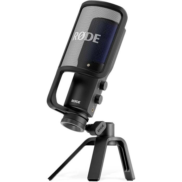 RØDE NT-USB+ Професійний USB-мікрофон для запису аудіо на комп'ютер/мобільний пристрій, чорний