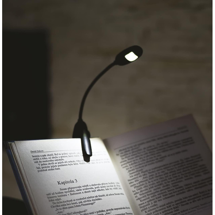 LED лампа EMOS для читання з кліпсою - 10 лм, до 7 м - 2 режими, 35 год, акумулятор (AAA), для внутрішнього та зовнішнього використання, чорна