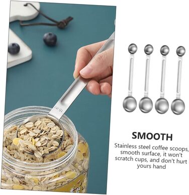TOPBATHY 20-Piece Stainless Steel Measuring Spoons for Coffee, Tea, Tablespoons, Measuring Spoons, Baking Teaspoons, Sugar Spoons, Kitchen Measuring Spoons, Scoops for Canisters, Measuring Cups and Silver