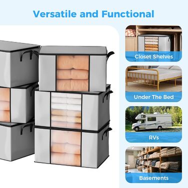 Контейнер для зберігання одягу та взуття Oak & Tea 90L з прозорим віконцем, водонепроникний, 60x43x35 см