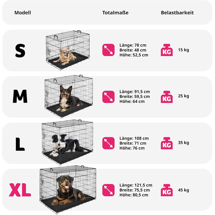 Транспортний вольєр для собак Tectake®: стабільний, розкладний, для колір автомобіля, кемпінгу та дому (108x71x76 см)