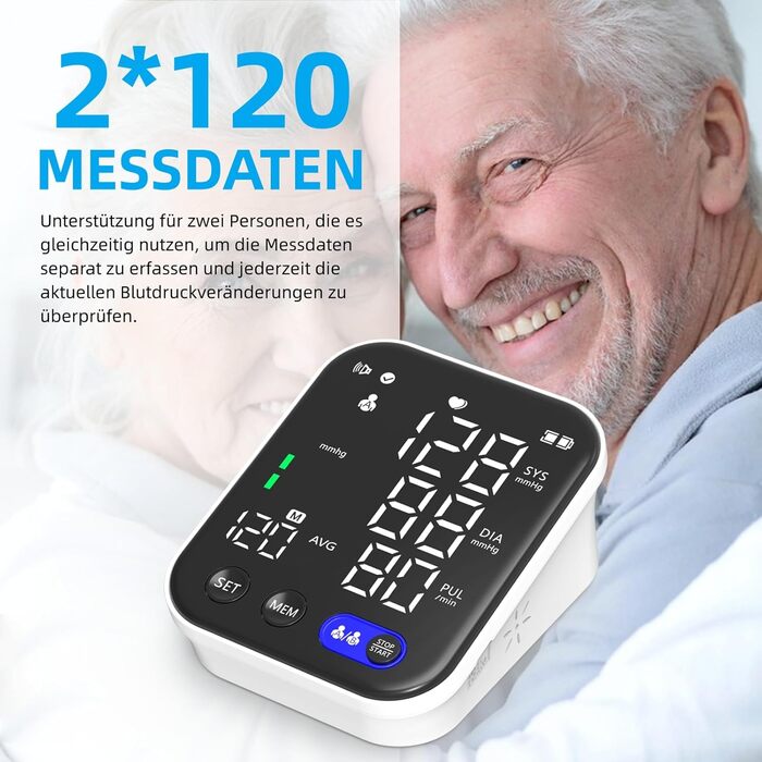 Тонометр на плече з LED-дисплеєм, HD-підсвічуванням, виявлення аритмії, CK-A139