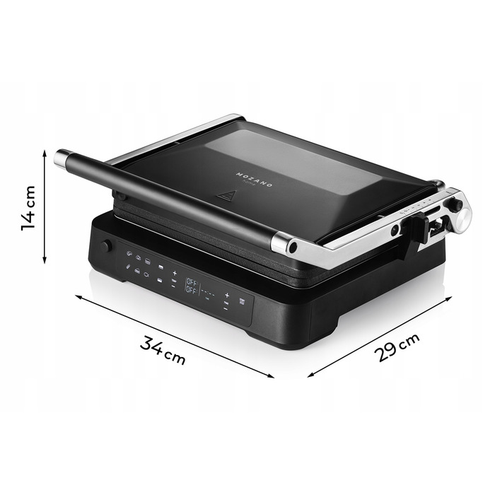 Електричний гриль-притискач 2000 Вт, розкладний тостер із таймером та двома термостатами