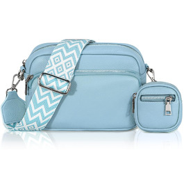 Сумка жіноча через плече маленька PU шкіра кросбоді Eisblau-b зі знімним ремінцем