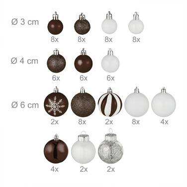 Relaxdays Set of 101 Christmas Baubles
