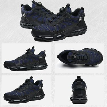 Чоловічі робочі черевики з металевим носком, спортивного стилю, дихаючі, з поворотним затвором (41 EU, блакитні)