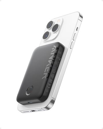 Anker PowerCore Magnetic 5K: бездротова батарея 5000mAh для iPhone 17/16/15/14/13/12 (Чорний)