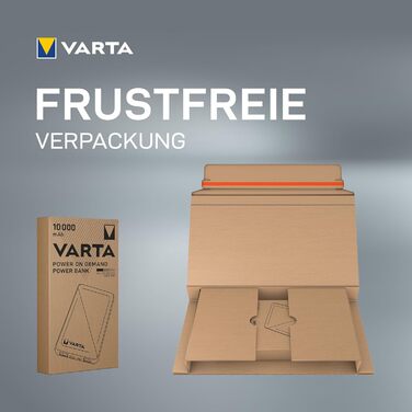 Power Bank VARTA 20000mAh: зарядний пристрій для смартфонів та планшетів з 4 портами (Micro USB, USB A, USB C), екологічна упаковка