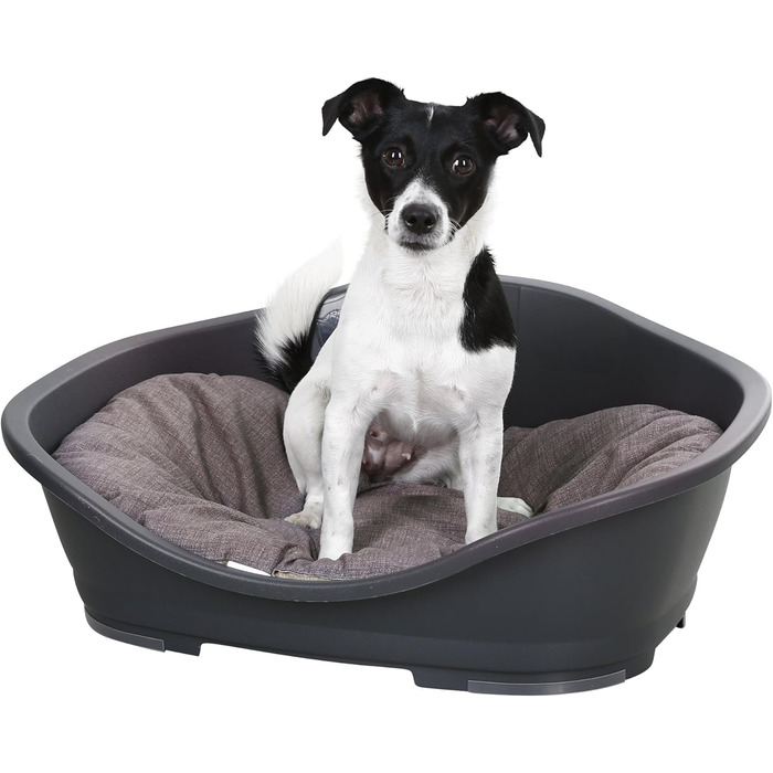 Лежанка для собак Kerbl Loneta, 92x64 см, бежево-сіра, для середніх та великих порід