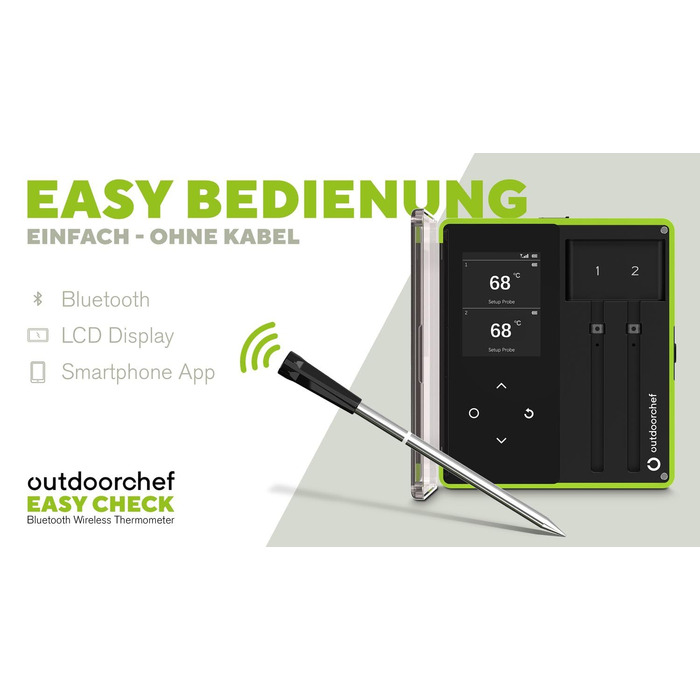 Термометр для гриля Outdoorchef Easy Check Bluetooth - бездротовий, двозонний