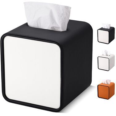 Скріпка для серветок GORESE, шкіряна, квадратна, чорна (15x15x15.8 см)