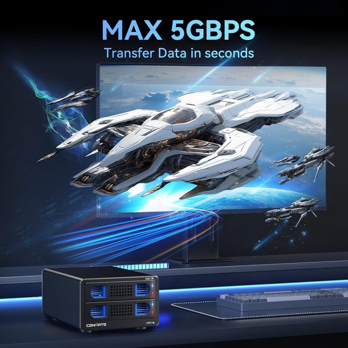 Зовнішній RAID корпус для 2 HDD/SSD дисків 2.5/3.5