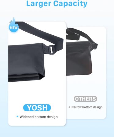 Водонепроникна поясна сумка YOSH з регульованим ремінцем, 2 шт. Сумка-drybag, водонепроникна, для активного відпочинку, водного спорту, плавання, катання на човні (прозора)
