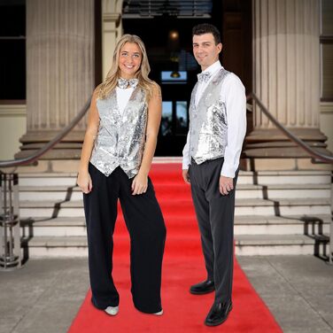 Срібна жилетка з паєтками та краваткою Dress Up America для чоловіків, V-подібний виріз