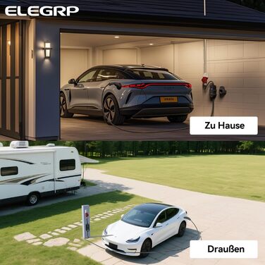 ELEGRP Wallbox 11 кВт мобільна зарядка для електромобілів Type 2, 3 фази, 6-16A, кабель 7м, IP67, IEC 62196-2