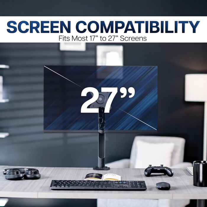 Кріплення для монітора VIVO Robuster STAND-V101V: Алюмінієва кріплення для моніторів до 49 дюймів (124,5 см), витримує до 20 кг, чорний