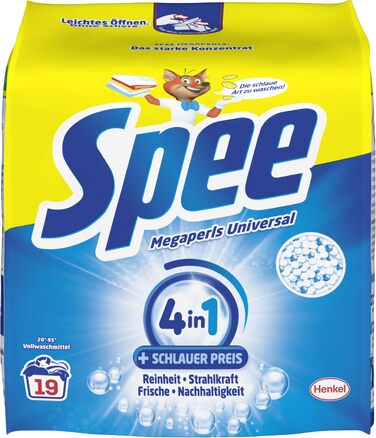 Пральний порошок для кольорових речей Spee Megaperls Color 3+1, свіжість, 1.14 кг (90 циклів прання)