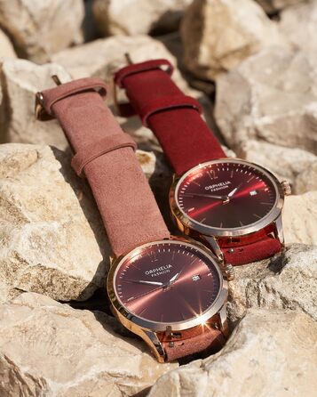 Жіночий аналоговий кварцовий годинник Orphelia Fashion Suede зі шкіряним ремінцем, колір: стародавня роза