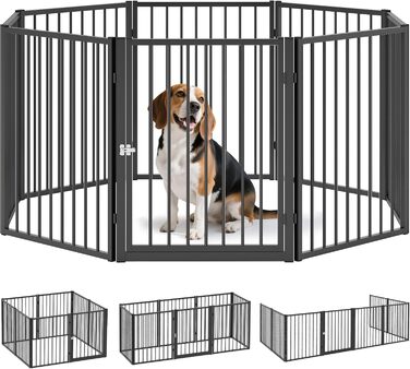 Вольєр для собак PawHut 76 см, сталевий, чорний, 240 x 120 x 76 см, 240л