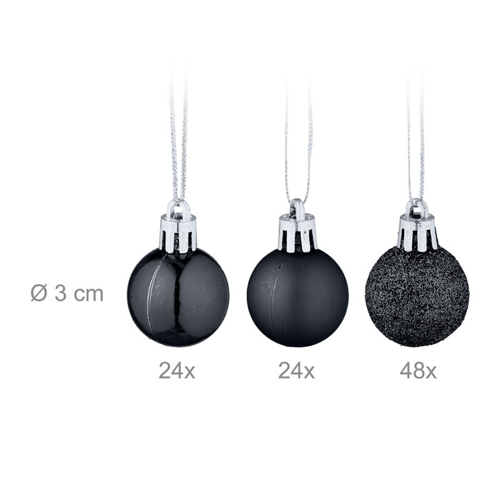 Relaxdays Christmas Baubles Set of 96