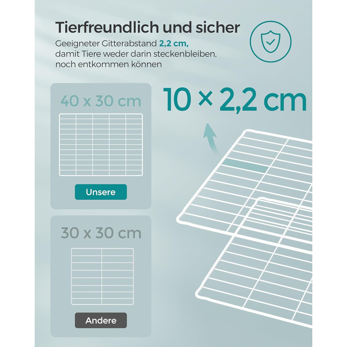 Клітка для кроликів та морських свинок SONGMICS LPI01H - металева, 123 x 63 x 41 см