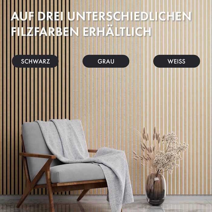 Акустичні панелі Momento Holz, 240x50 см, дуб натуральний, Made in Germany - для декору та звукоізоляції стін