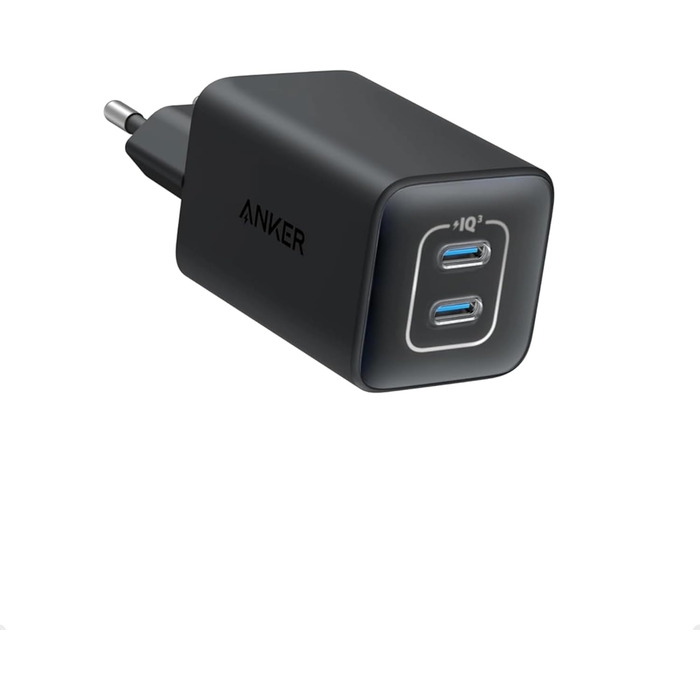 Зарядний пристрій Anker USB-C 47W, 523 Charger (Nano 3), компактний з 2 портами GaN, для iPhone 17/Pro/Pro Max/iPhone Air/16/15, Galaxy, Pixel 4/3, iPad/iPad mini (кабель не входить) Білий (Чорний)