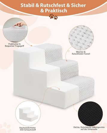 Східці для собак KSIIA, 44 см, знімний пральний чохол, для кішок та собак, протиковзкі, для ліжка/дивану, сірий, 60x38x44 см