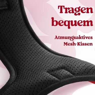 Нашийник для собак Rabbitgoo, великі породи, регульований, анти-тяга, з ручкою, м'який, світловідбиваючий, червоний, L (1 шт.)