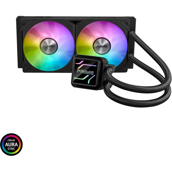 ASUS Prime LC 240 ARGB - Система водяного охолодження CPU з RGB підсвіткою (2 вентилятори, 400 мм шланги, підтримка Intel LGA 1851/1700/1200/115X, AMD AM5)