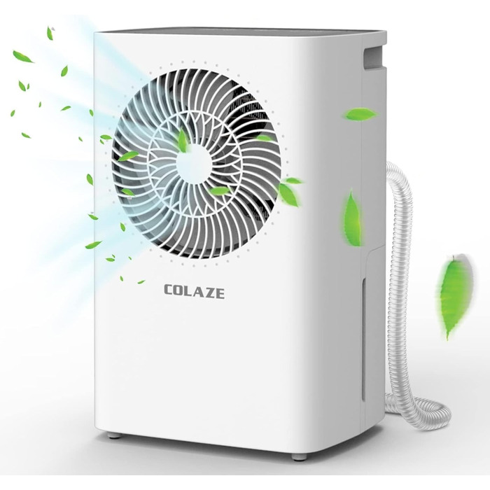 COLAZE 12L/24h Dehumidifier - Electric Dehumidifier Suitable for Room Sizes 120m³ (30m²) - Dehumidifier with Automatic Defrost & Water Level Warning - Room Dehumidifier Under 36dB for Apartment, Basement