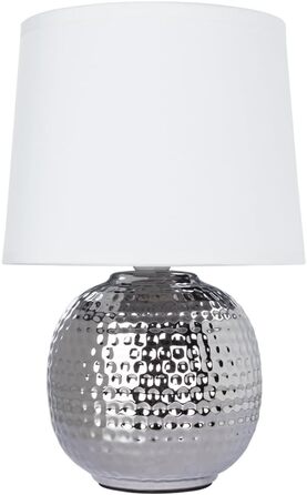 ARTE LAMP Poppy LED настільна лампа з кабелем – Хром/Біла лампа для робочого столу з білим тканинним абажуром для вітальні та спальні (Merga Chrom)