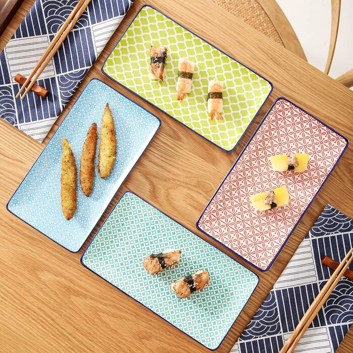 Набір сервіровочних тарілок Vancasso Macaron, 4 шт., порцеляна, 26,8 x 14,7 x 2 см