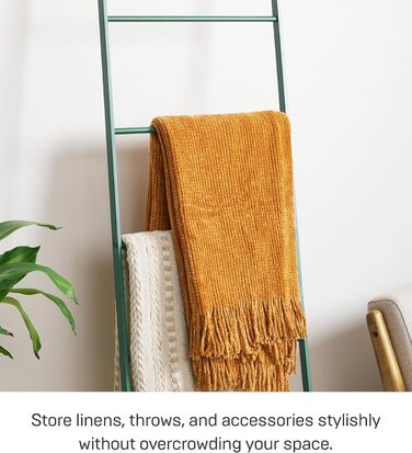 Yamazaki 2813 TOWER Leaning Clothes Rack, Steel/Wood, Minimalist, 45 x 24 x 160 cm (Green (Forest Green), Modern)