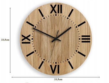 Настінний годинник ModernClock бежевий, чорний, 33,5 см