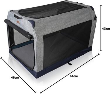 Складана переноска для собак Knuffelwuff Auto Transportbox з алюмінієвим каркасом, L (61x46x43 см)