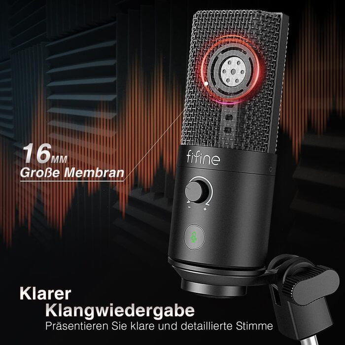 Мікрофон FIFINE T669PRO1: Комплект з кріпленням на штатив, для запису вокалу, подкастів та стрімінгу