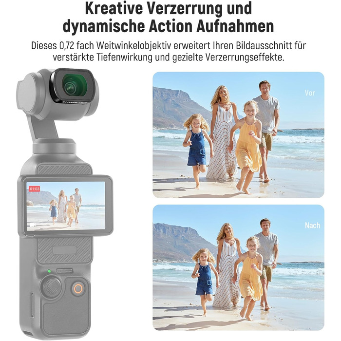 NEEWER Набір фільтрів ND для DJI Osmo Pocket 3: ND2-32, CPL, 0.72x, 112° Ширококутний об'єктив, 2 захисні плівки