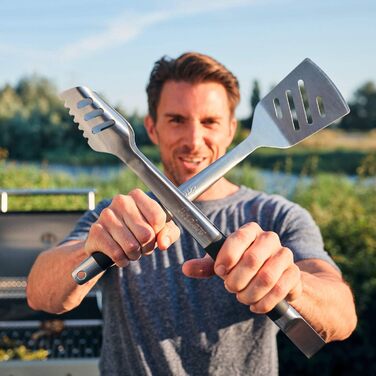 Набір гриль-посуду Enders® Premium з нержавіючої сталі 3 шт. (щипці, лопатка, виделка), складана сумка, аксесуари для грилю, чорний