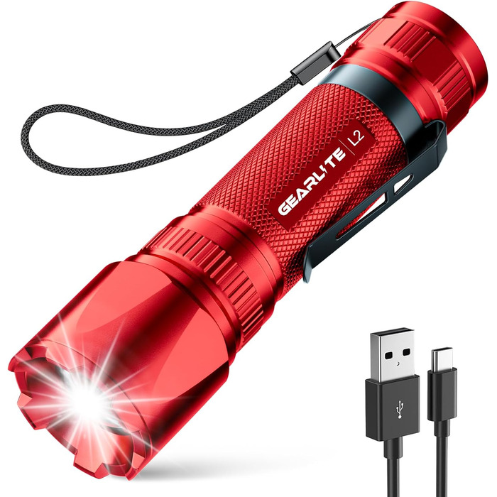 Ліхтар LED Gearlite акумуляторний, 3000 люмен, тактичний, водонепроникний (IP65), 3 режими, для кемпінгу, риболовлі, активного відпочинку